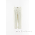 Cotton woven cropped trousers